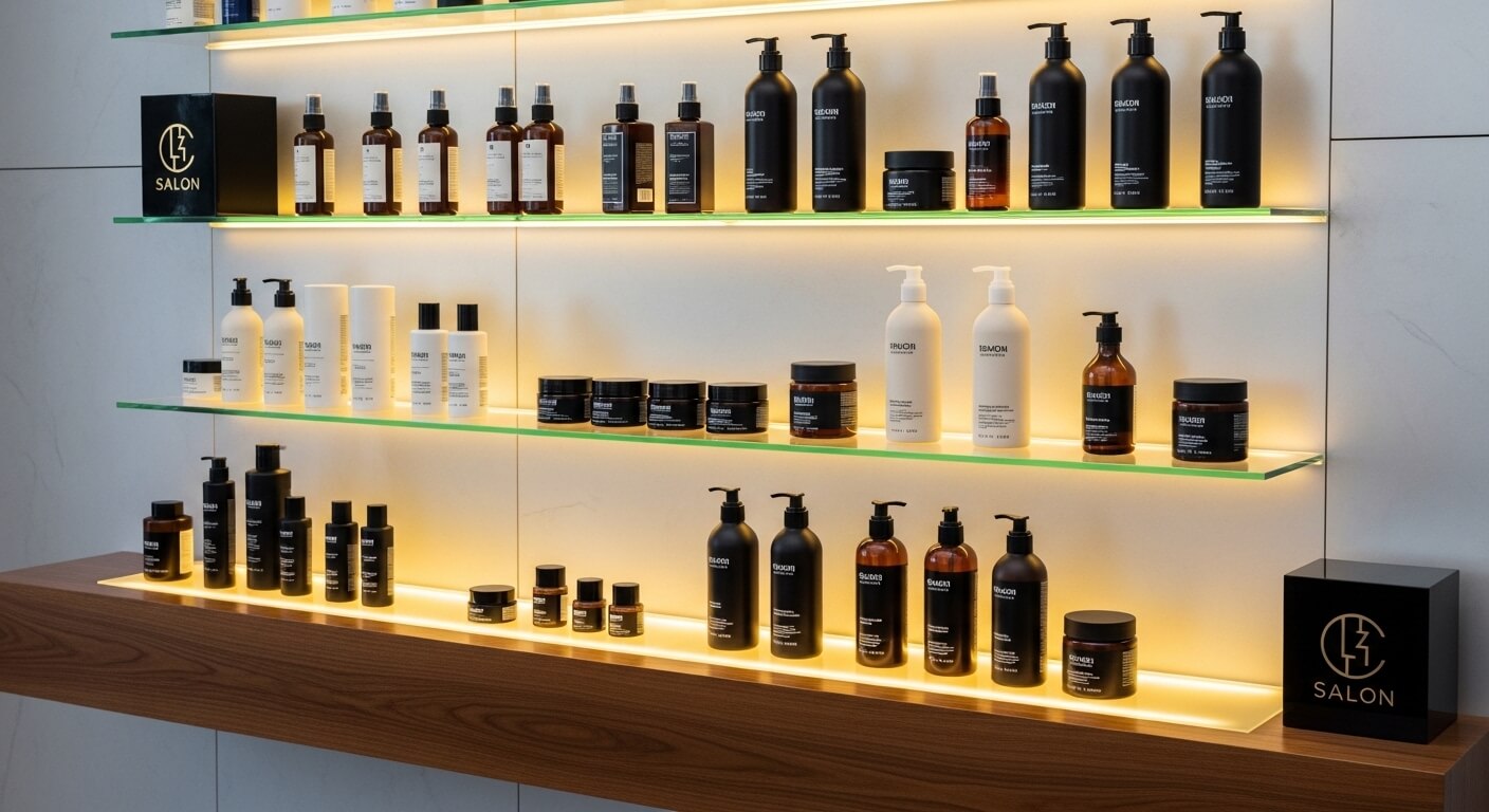 Stijlvolle kappersproducten in moderne salon