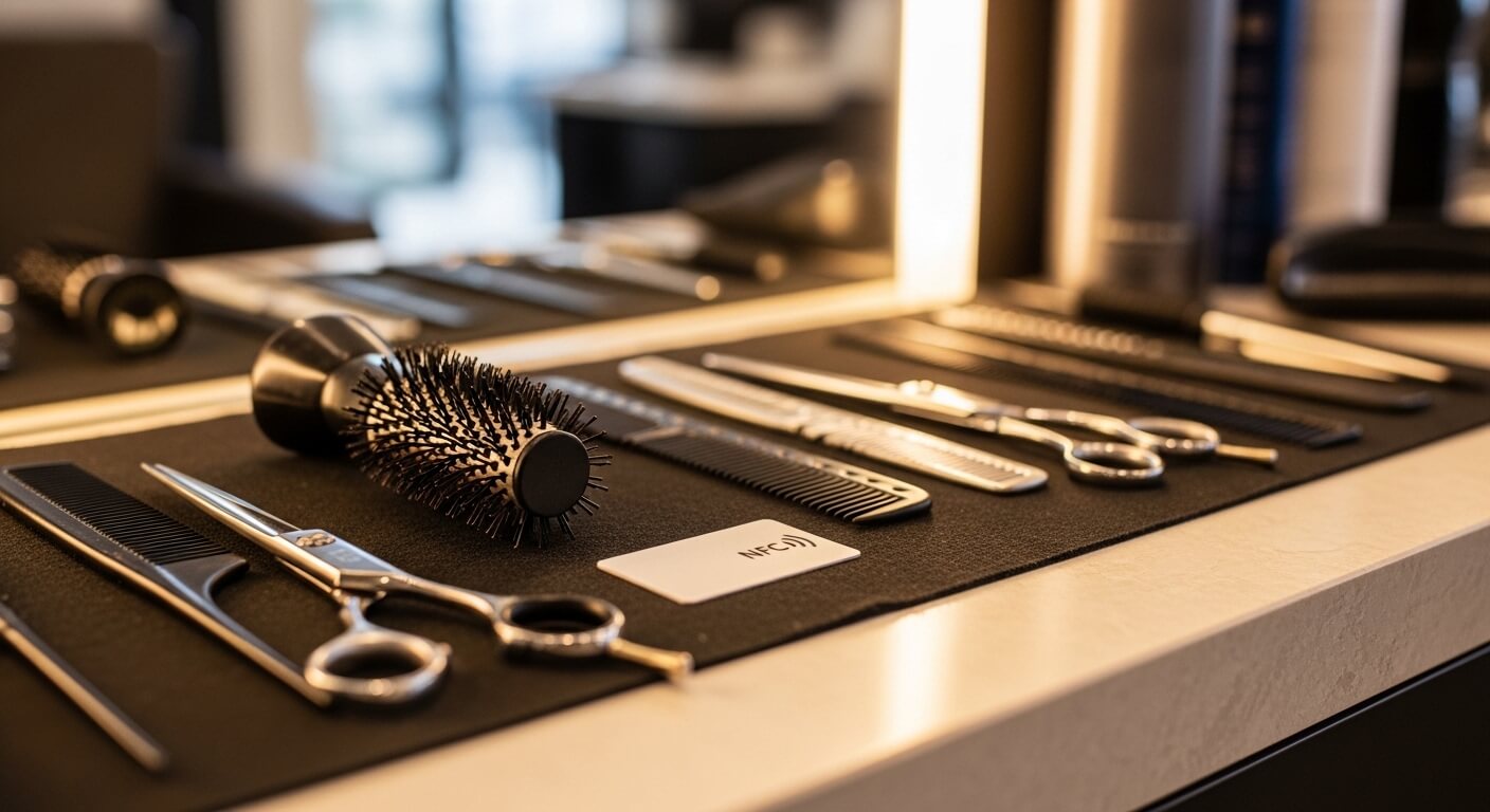 Kappersstation met NFC-kaart