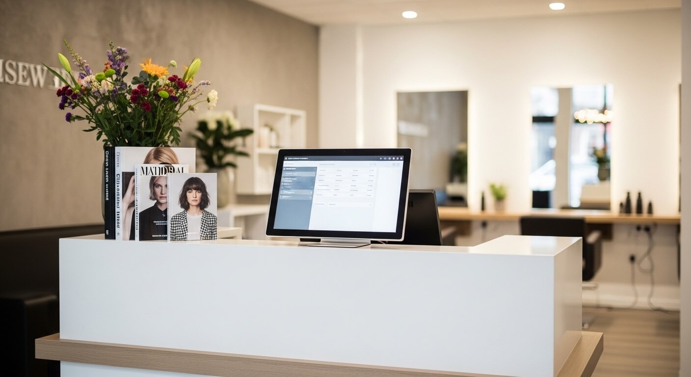 Receptie van een moderne kapsalon