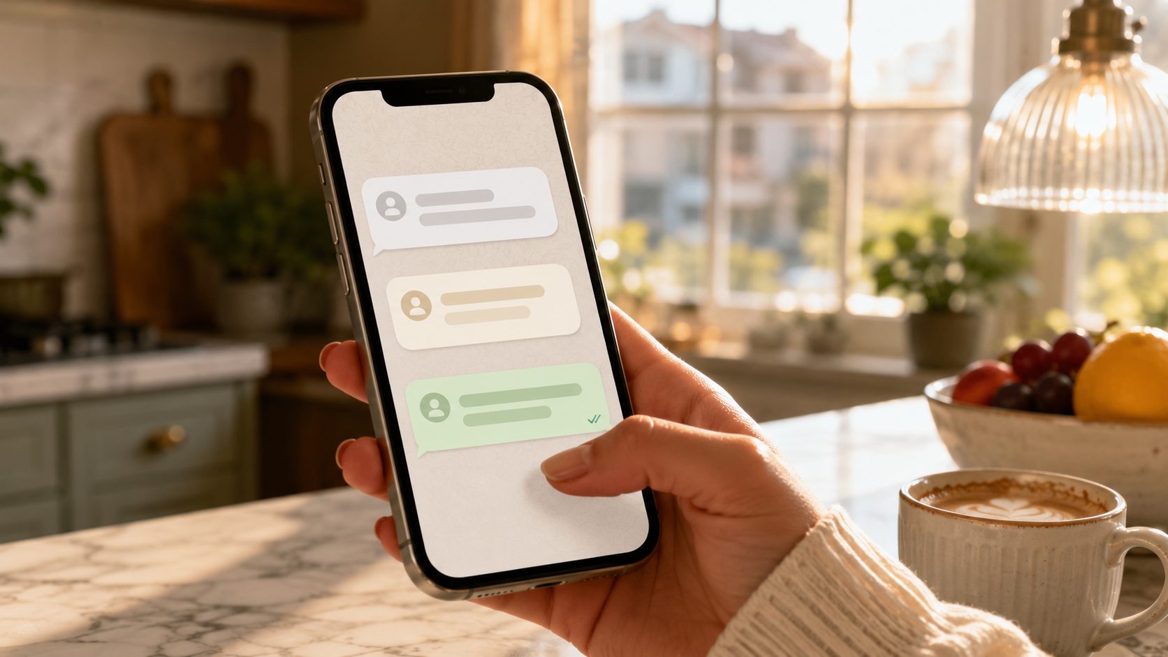 Klant ontvangt automatische WhatsApp herinnering van de kapsalon en bevestigt met één tik