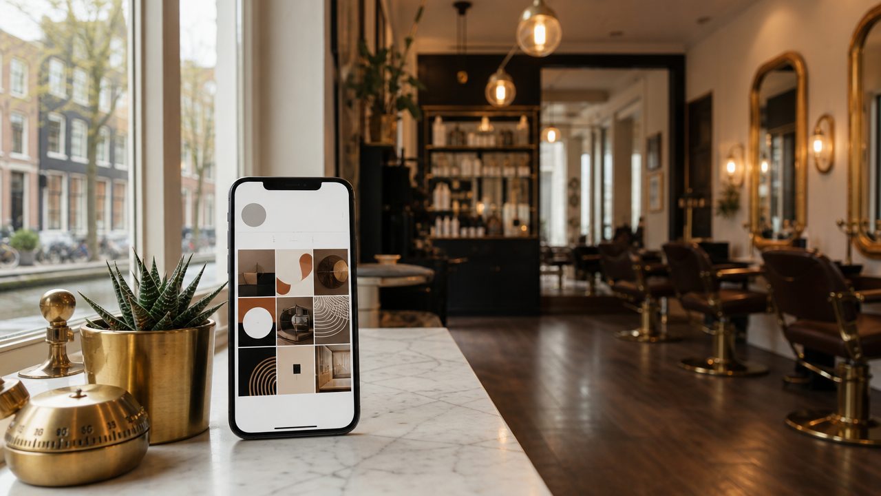 Instagram feed voor een kapsalon op smartphone